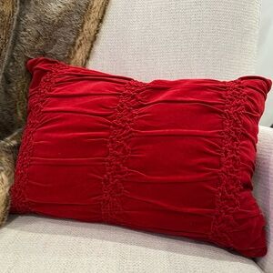 Red Velvet Pillow with Duck Feather Filling
